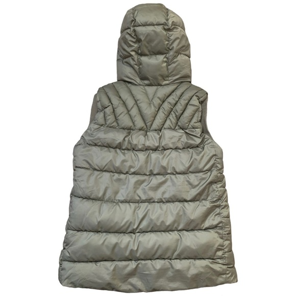 ZARA Hooded Puffer Vest/Jacket With Zipper Pockets Olive Green Boys 11-12Y - Picture 7 of 14